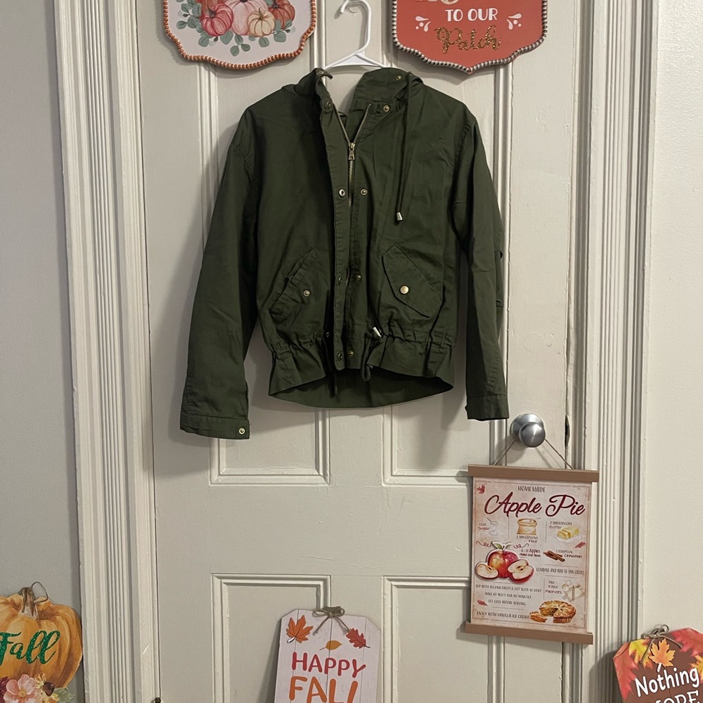 Miss London Olive Green Women's Raincoat